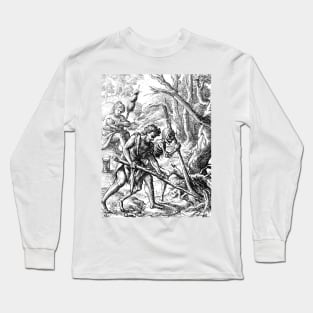 Adam Tills the Soil - the Dance of Death - Hans Holbein Long Sleeve T-Shirt